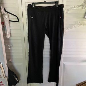 Under Armour L black track pants, Power in Pink